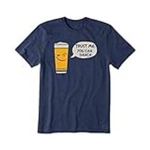 LIFE IS GOOD Men's Standard Crusher Graphic T-Shirt, Darkest Blue, Small